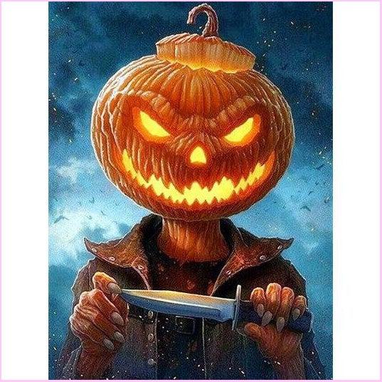 Sinister Pumpkin-Diamond Painting Kit-Heartful Diamonds