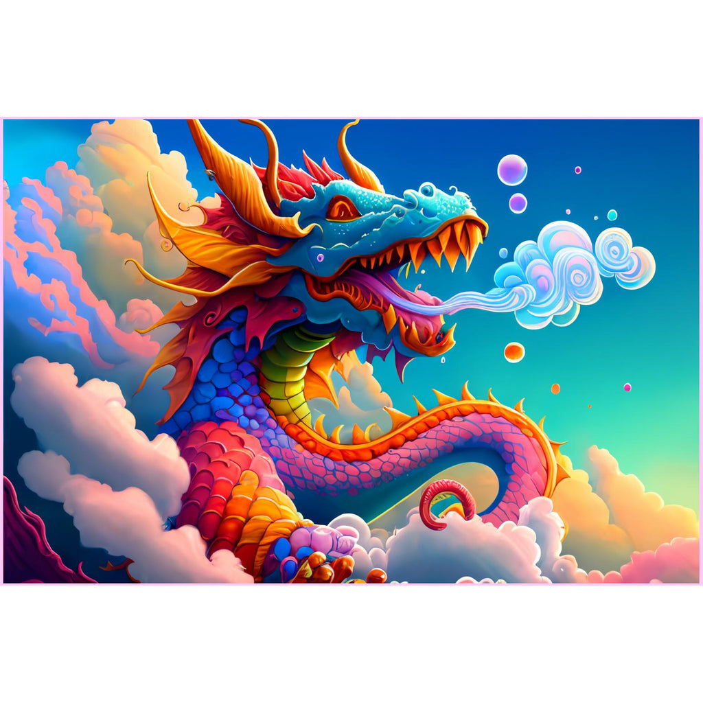 Happy Dragon in Sky-Diamond Painting Kit-Heartful Diamonds