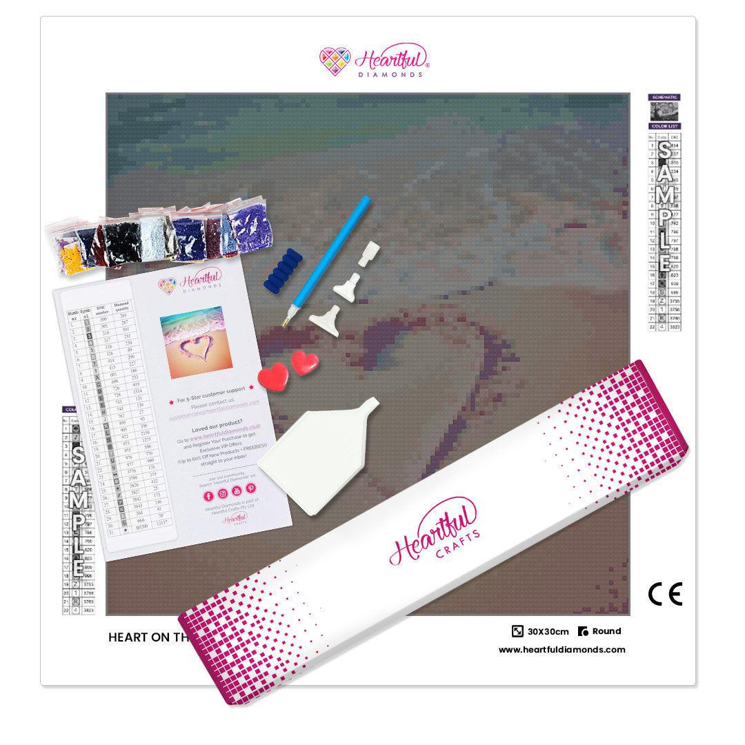 Heart on the Beach Diamond Painting Kit-30x30cm (12x12 in)-Heartful Diamonds