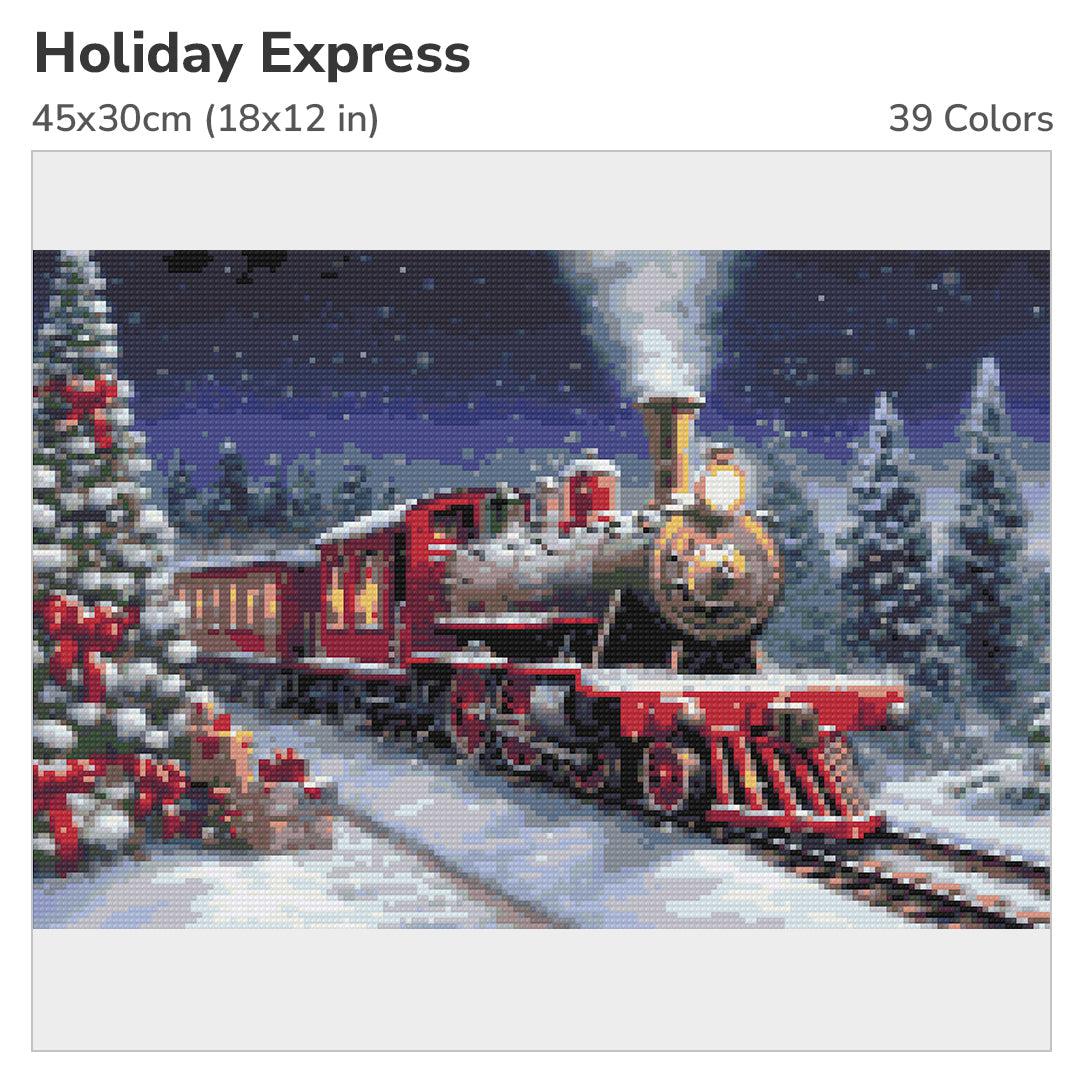 Holiday Express Diamond Painting Kit-45x30cm (18x12 in)-Heartful Diamonds