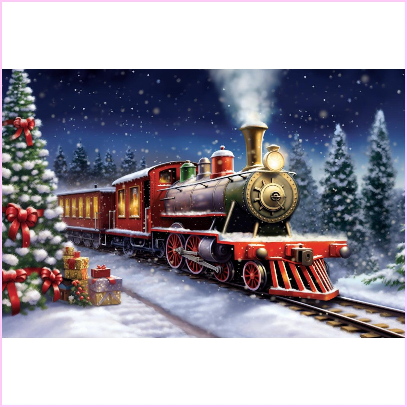 Holiday Express Diamond Painting Kit-45x30cm (18x12 in)-Heartful Diamonds