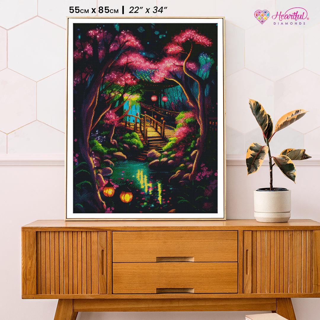 Illuminated Japanese Garden-Diamond Painting Kit-Heartful Diamonds