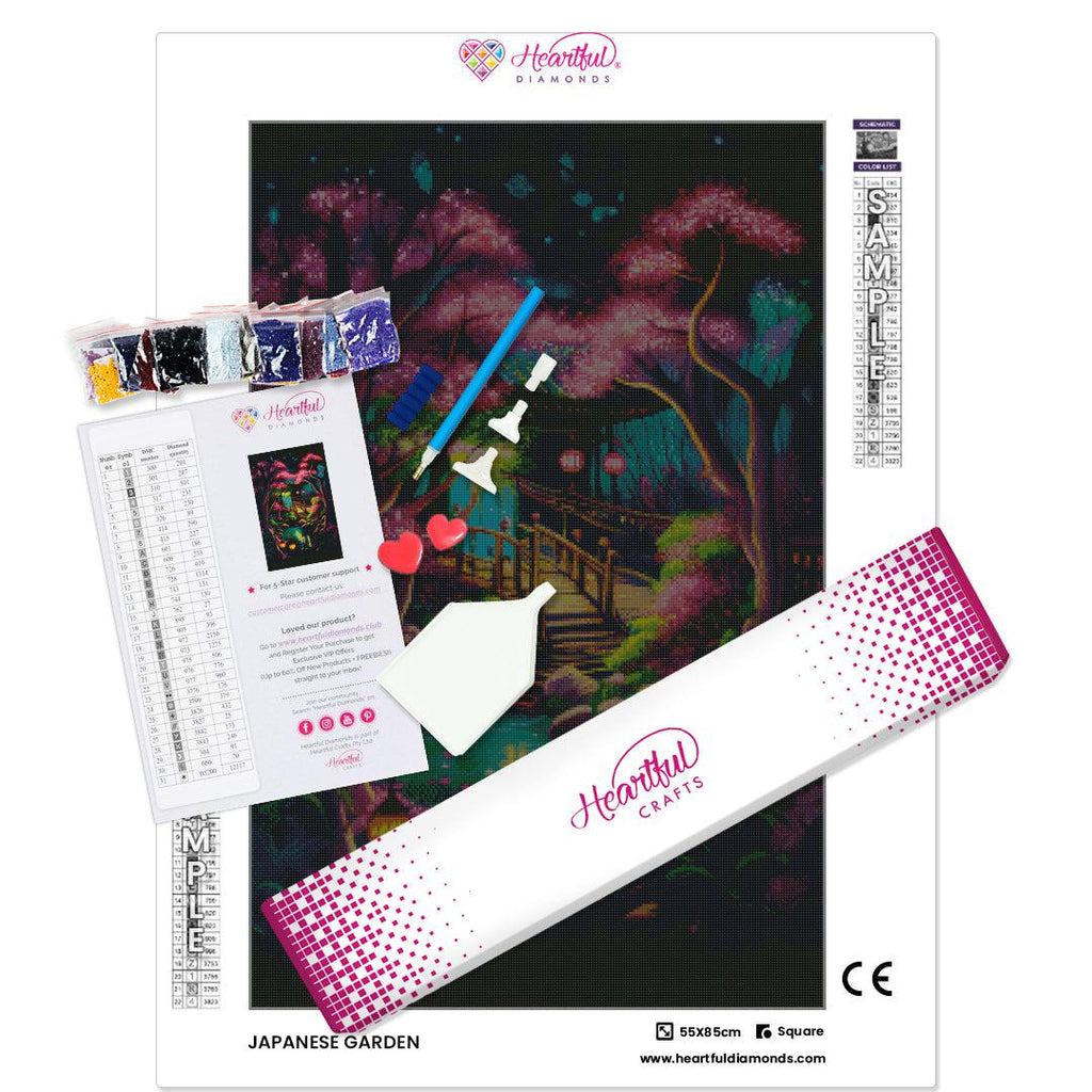 Illuminated Japanese Garden-Diamond Painting Kit-Heartful Diamonds