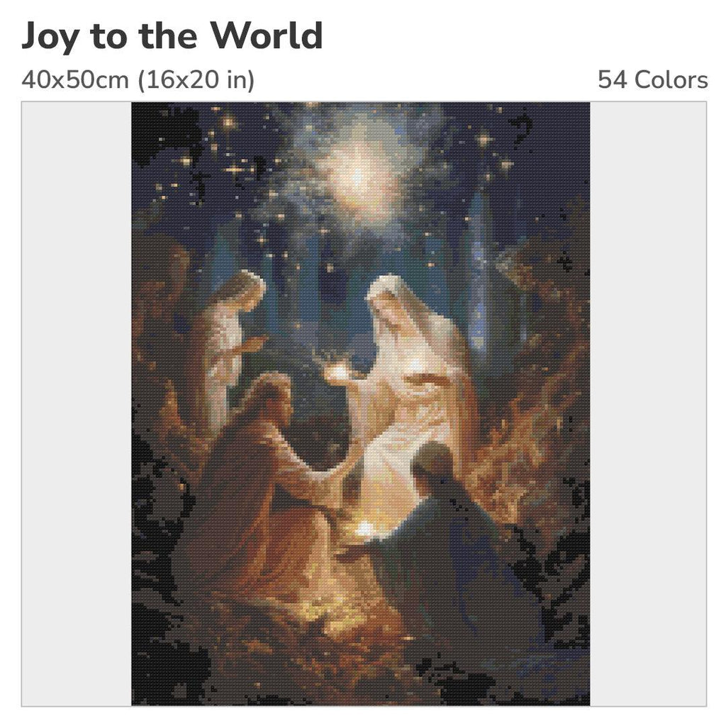 Joy to the World Diamond Painting Kit-40x50cm (16x20 in)-Heartful Diamonds