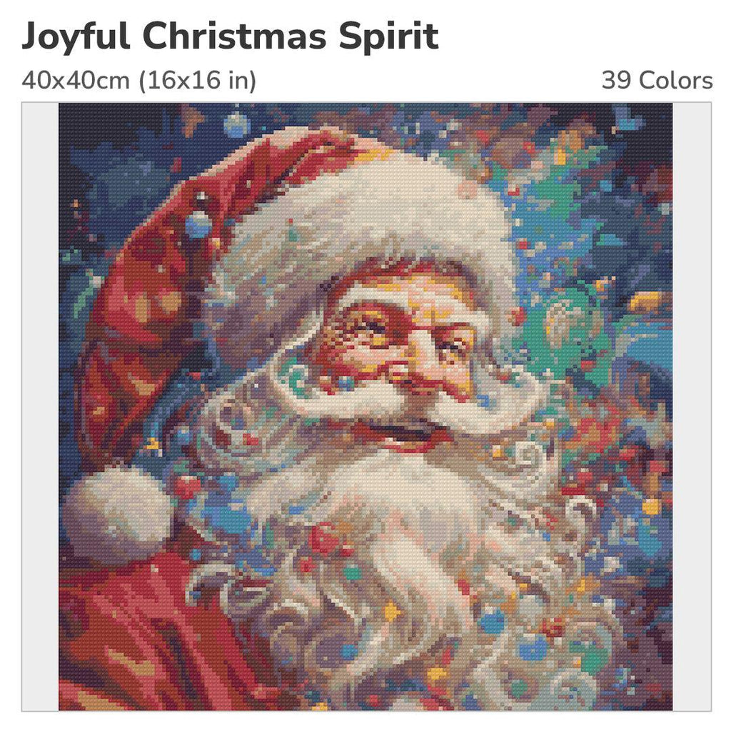 Joyful Christmas Spirit Diamond Painting Kit-40x40cm (16x16 in)-Heartful Diamonds