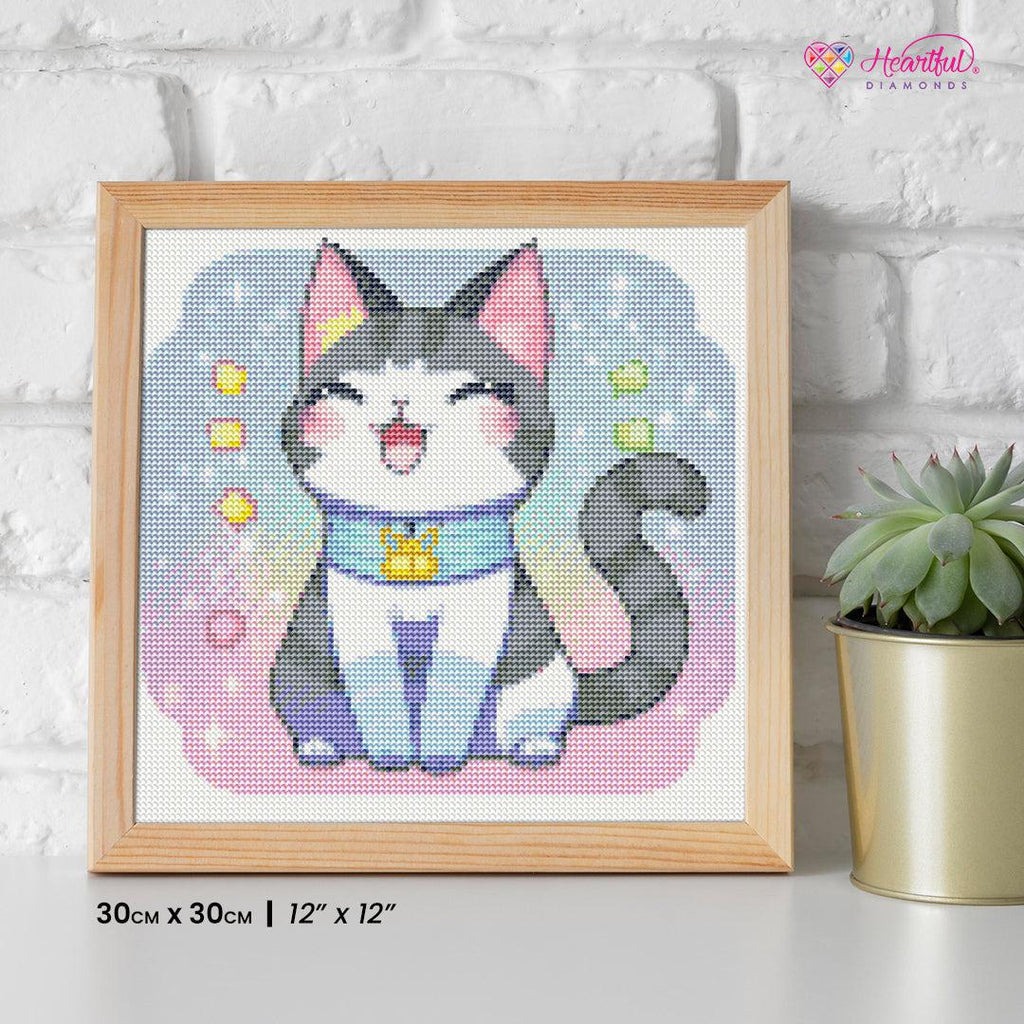 Happy Kawaii Cat-Diamond Painting Kit-Heartful Diamonds