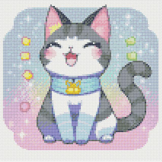 Happy Kawaii Cat Diamond Painting Kit – Heartful Diamonds