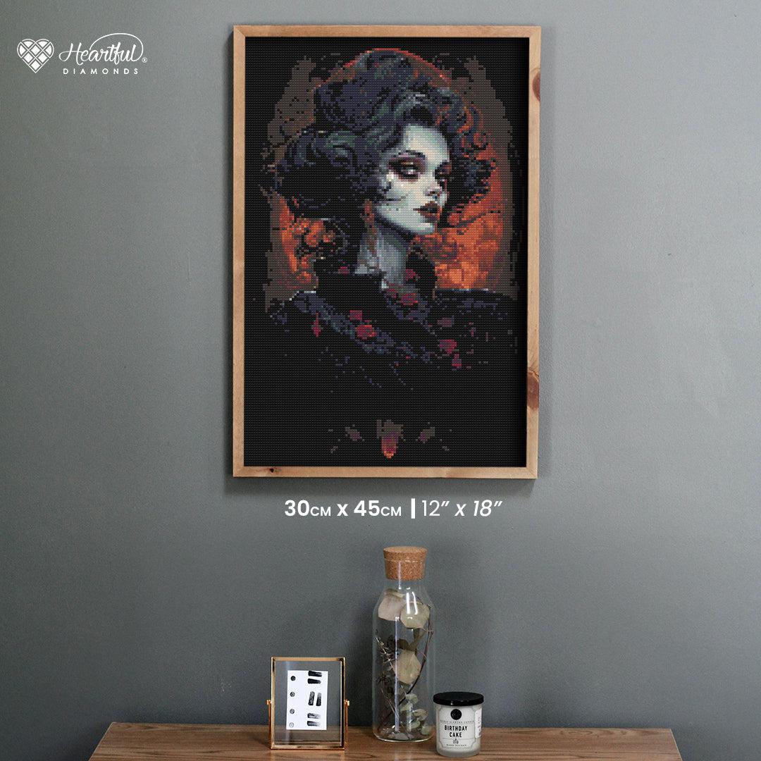 Lady Halloween Diamond Painting Kit-30x45cm (12x18 in)-Heartful Diamonds