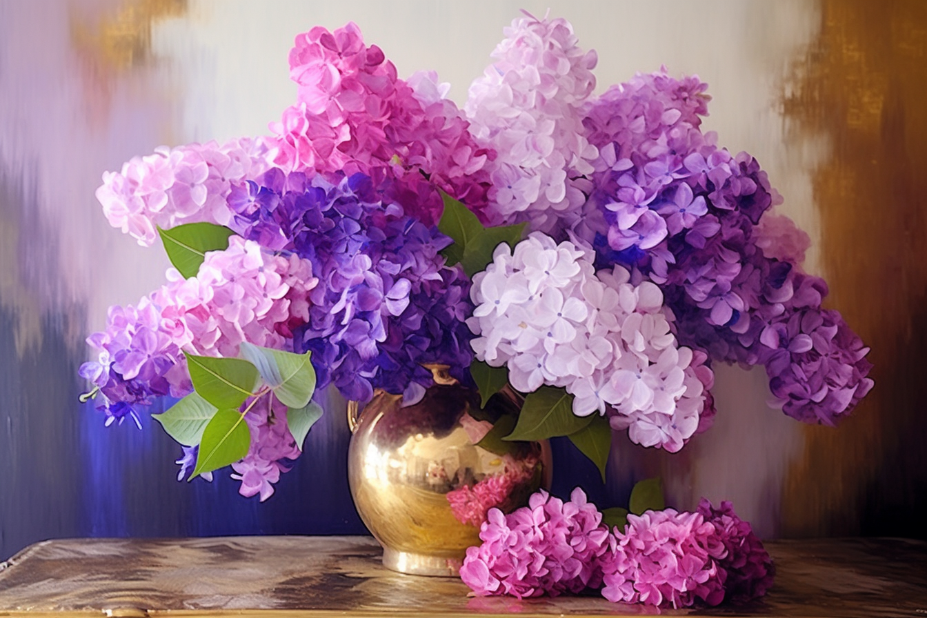Lavender Flowers in Golden Vase DIY Diamond Painting Kit – Heartful Diamonds