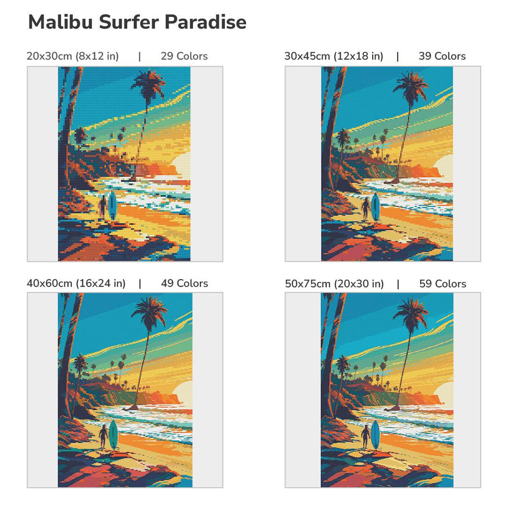 Malibu Surfer Paradise-Diamond Painiting Kit-Heartful Diamonds
