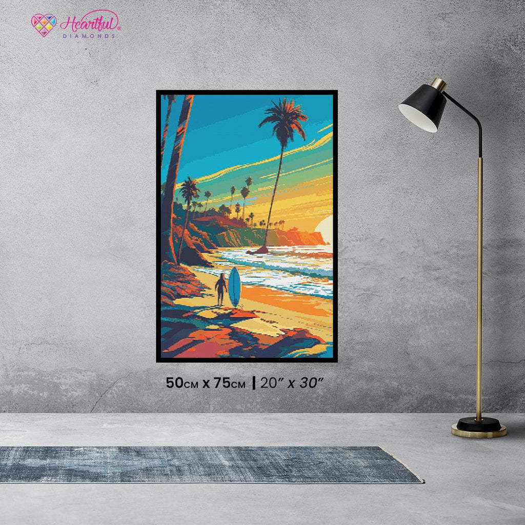 Malibu Surfer Paradise-Diamond Painiting Kit-Heartful Diamonds