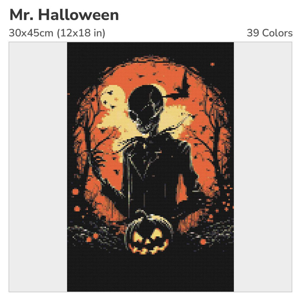 Mr. Halloween Diamond Painting Kit-30x45cm (12x18 in)-Heartful Diamonds