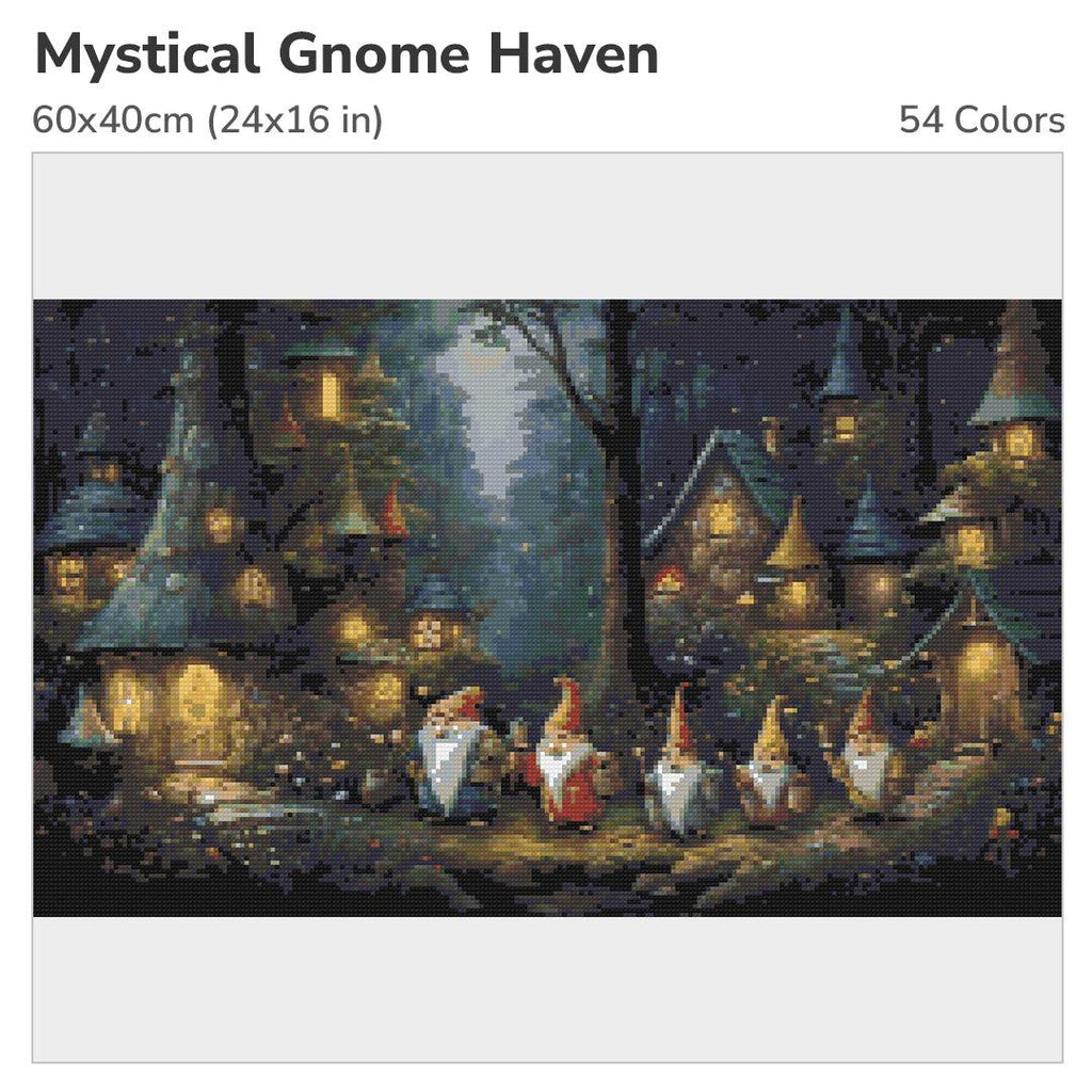 Mystical Gnome Haven Diamond Painting Kit-60x40cm (24x16 in)-Heartful Diamonds