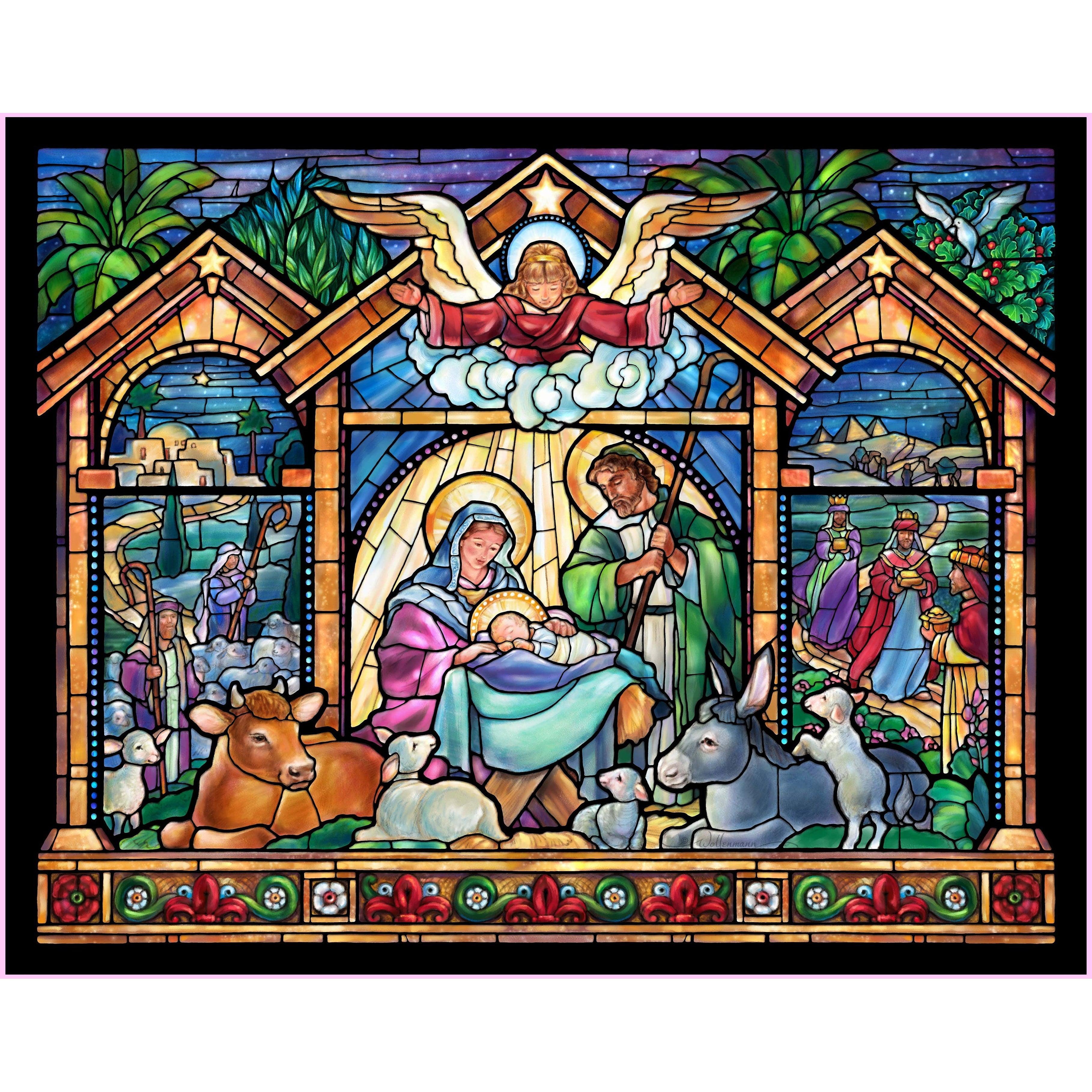 Stained Glass Nativity Scene-Diamond Painting Kit-Heartful Diamonds