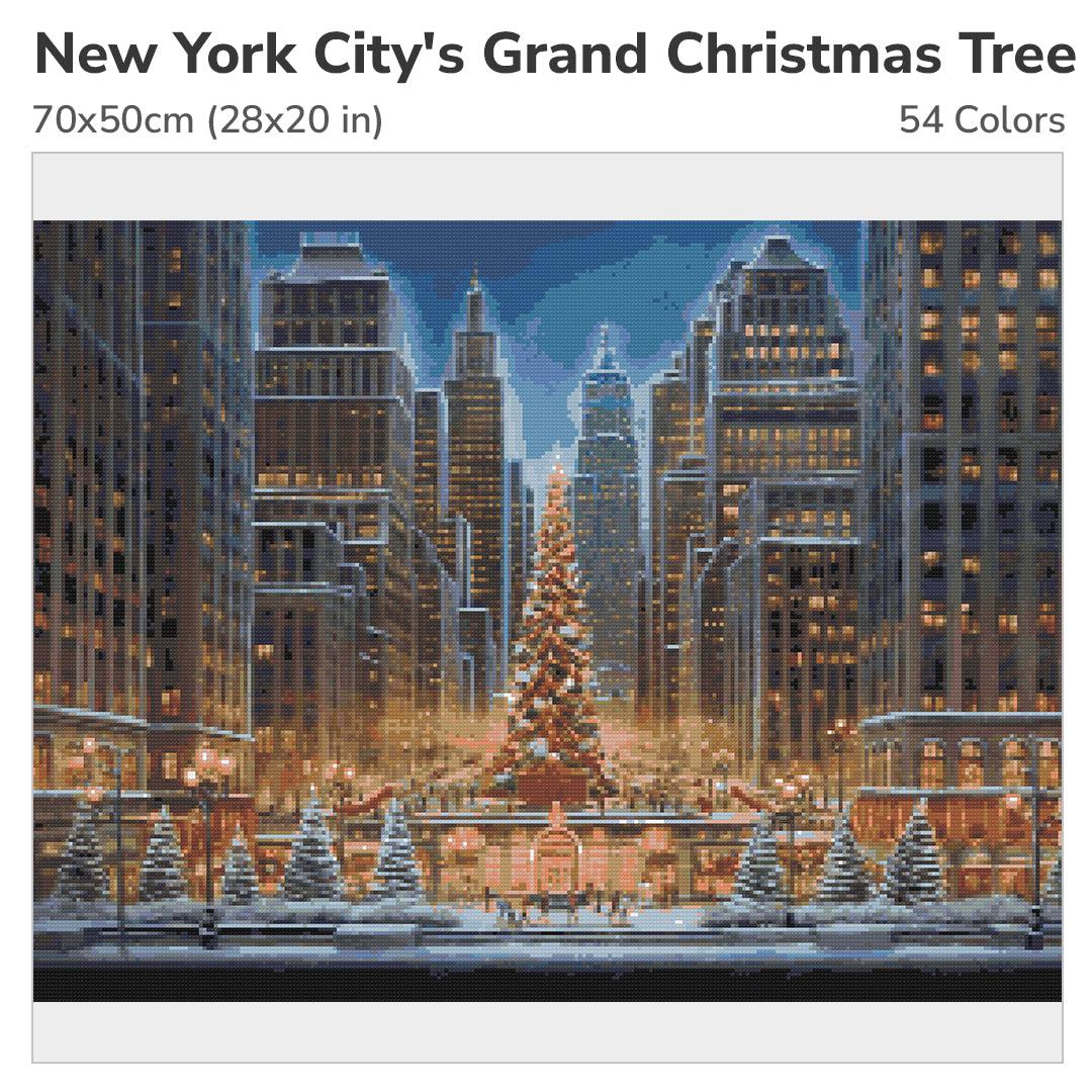 New York City's Grand Christmas Tree Diamond Painting Kit-70x50cm (28x20 in)-Heartful Diamonds