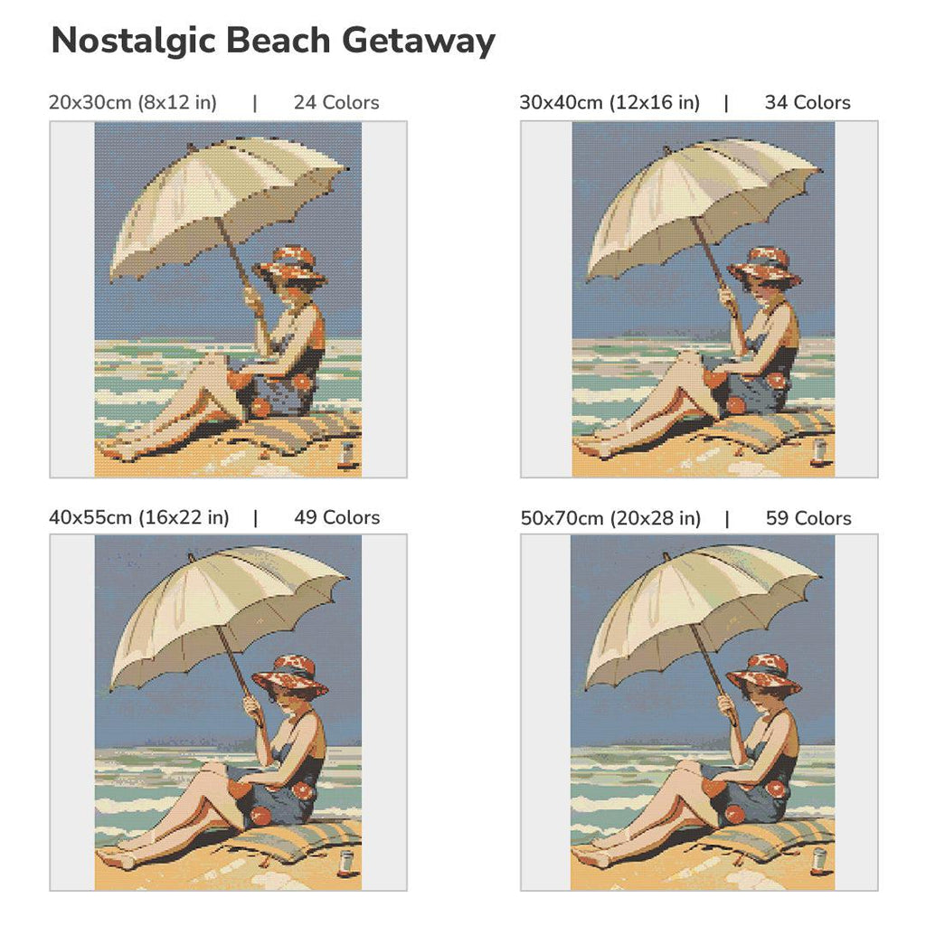 Nostalgic Beach Getaway-Diamond Painiting Kit-Heartful Diamonds