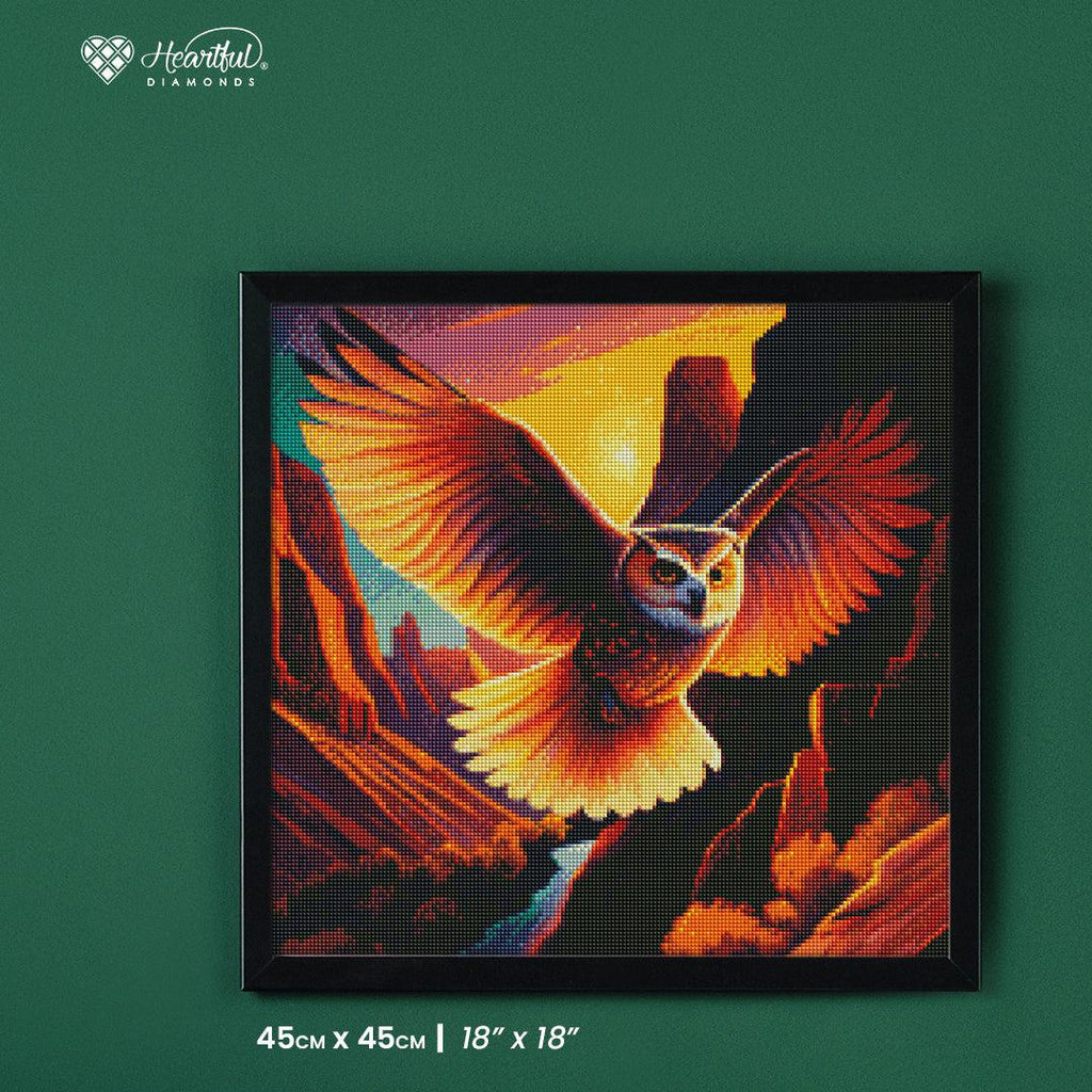 Majestic Owl Over Canyons-Diamond Painting Kit-Heartful Diamonds