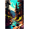 Peaceful Forest Stream-Diamond Painting Kit-Heartful Diamonds