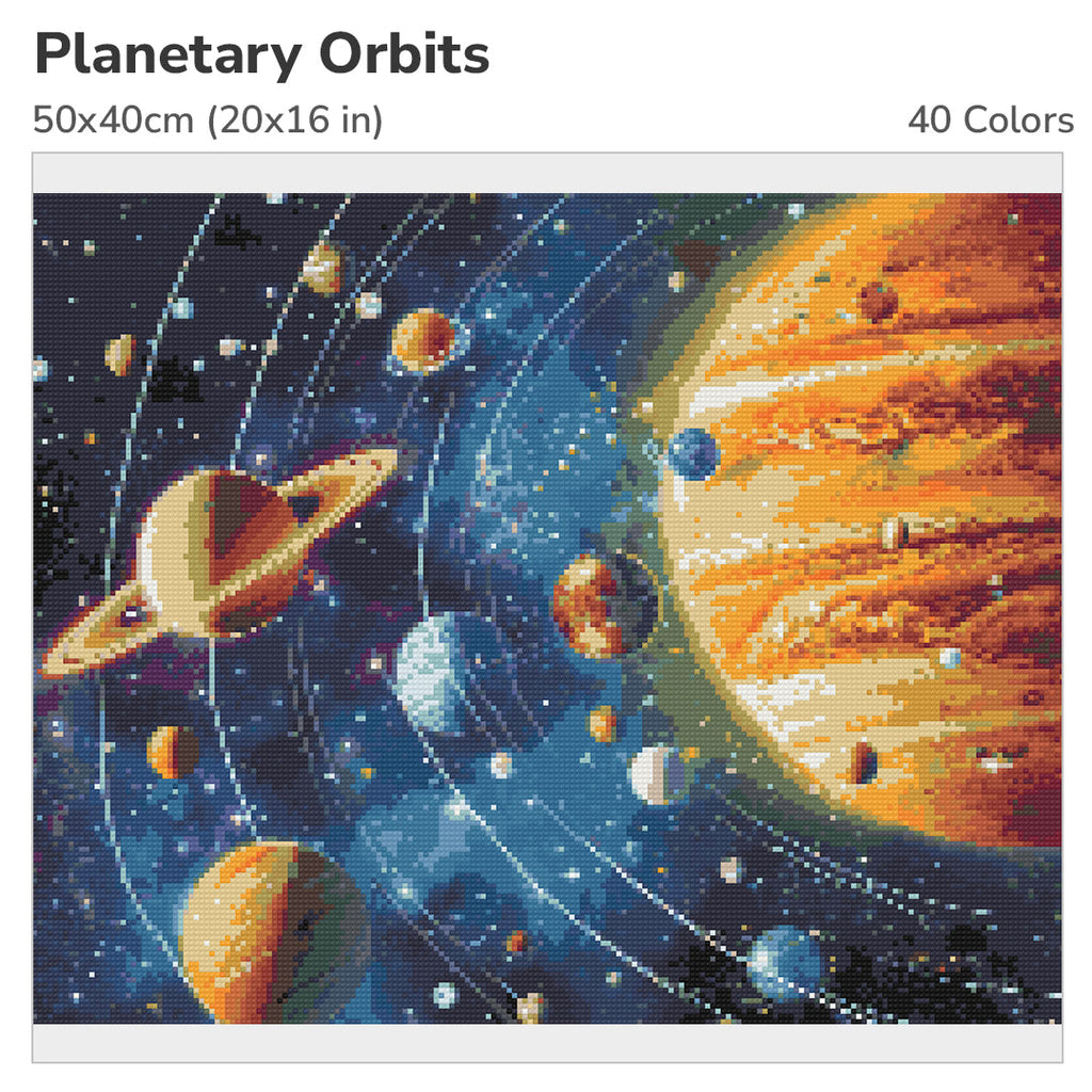Planetary Orbits Diamond Painting Kit-50x40cm (20x16 in)-Heartful Diamonds