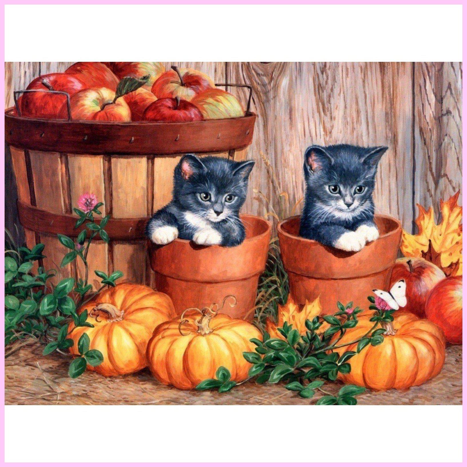 Potted Kittens-Diamond Painting Kit-Heartful Diamonds