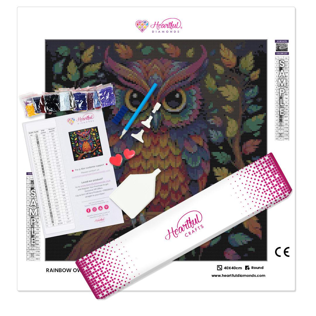 Rainbow Owl Diamond Painting Kit-Heartful Diamonds