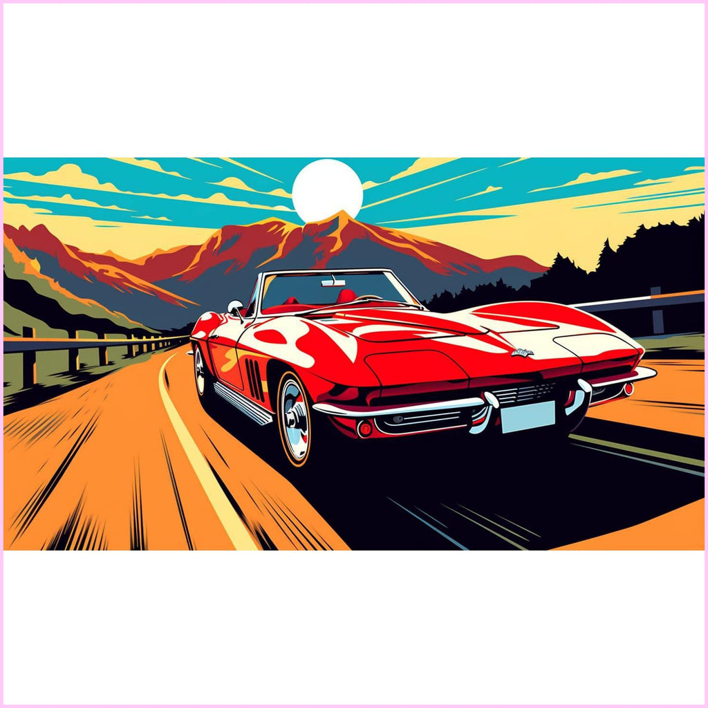 Retro Roadster Adventure-Diamond Painiting Kit-Heartful Diamonds