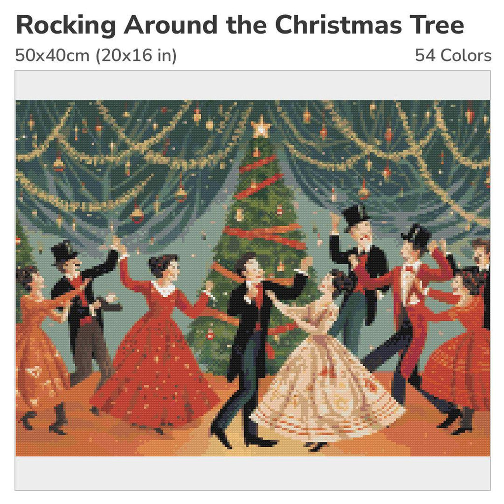 Rocking Around the Christmas Tree Diamond Painting Kit-50x40cm (20x16 in)-Heartful Diamonds