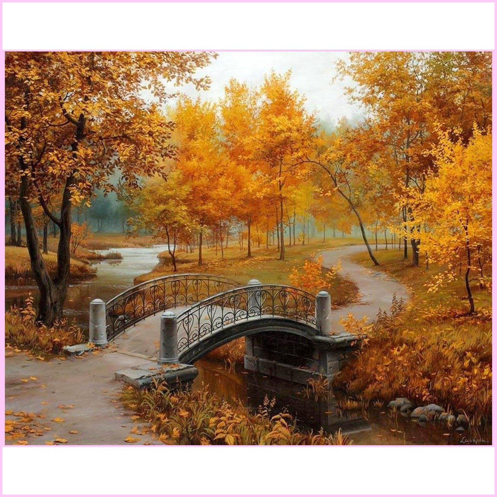 Autumn Park-Diamond Painting Kit-Heartful Diamonds