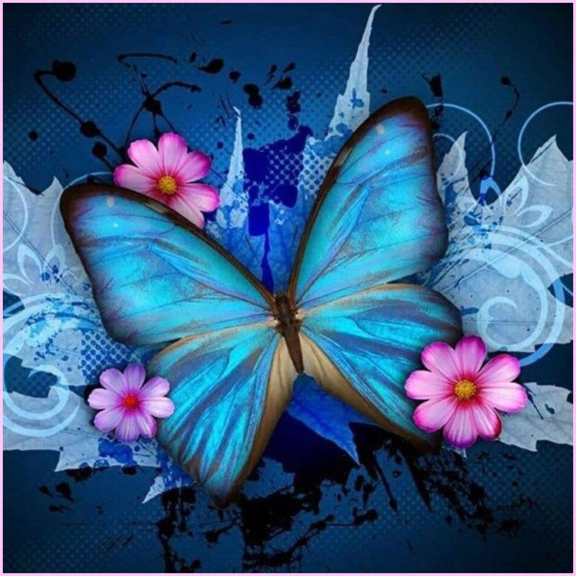 Royal Sapphire Butterfly-Diamond Painting Kit-Heartful Diamonds