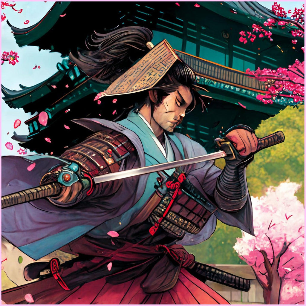 Samurai in Bloom-Diamond Painting Kit-Heartful Diamonds