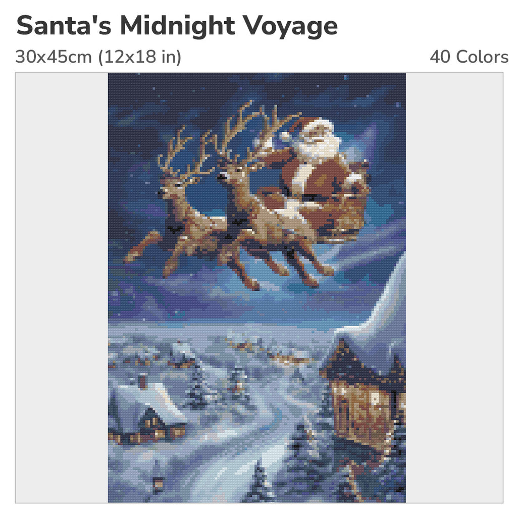 Santa's Midnight Voyage Diamond Painting Kit-30x45cm (12x18 in)-Heartful Diamonds