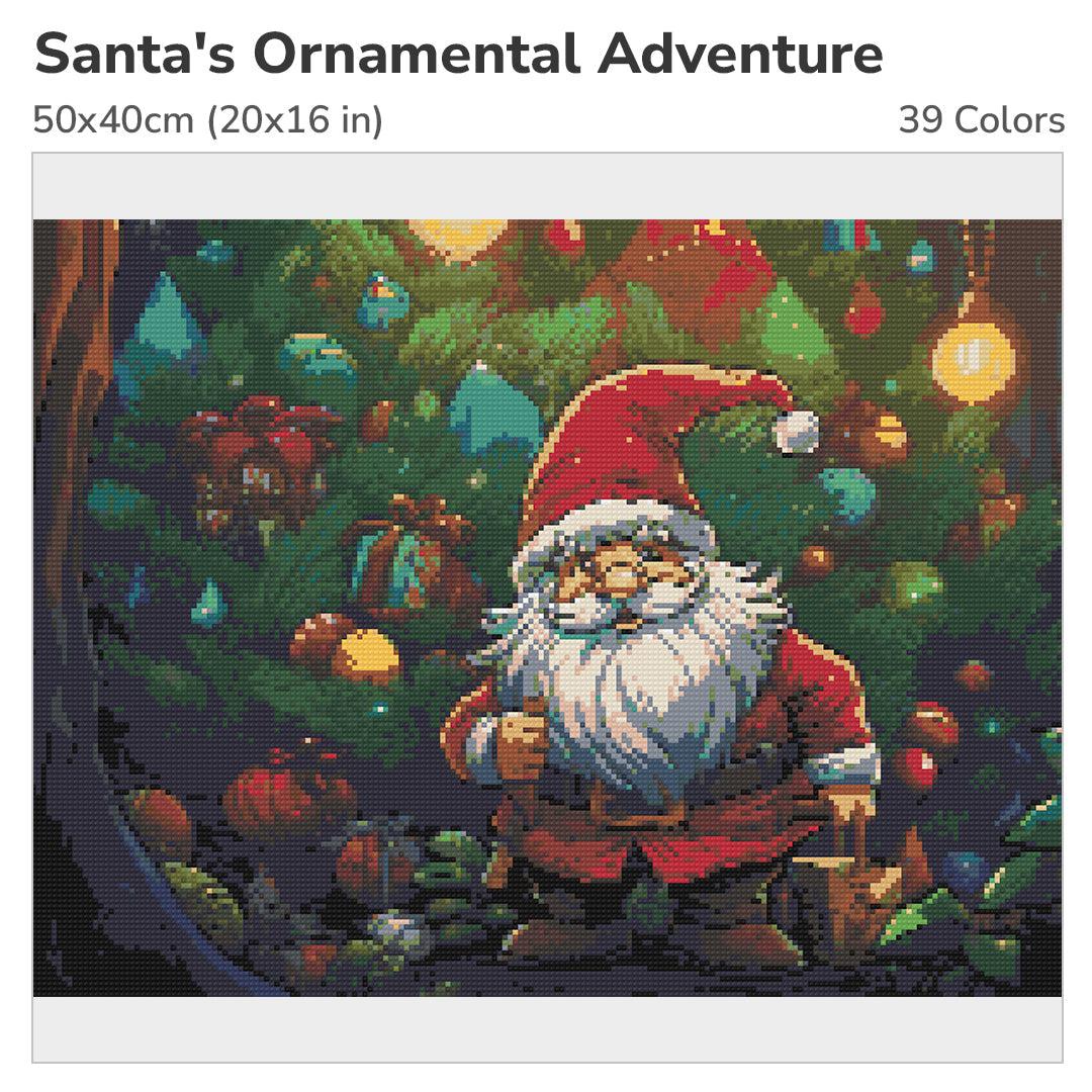 Santa's Ornamental Adventure Diamond Painting Kit-50x40cm (20x16 in)-Heartful Diamonds