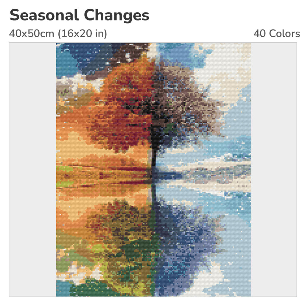 Seasonal Changes Diamond Painting Kit-40x50cm (16x20 in)-Heartful Diamonds