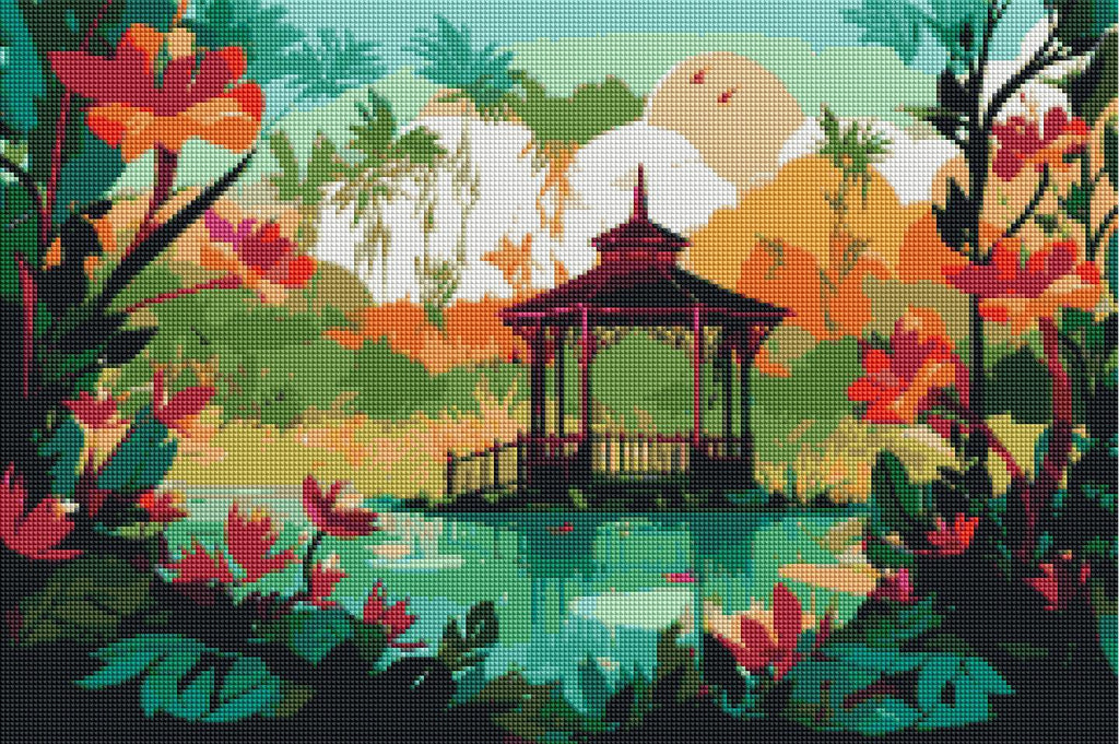 Serene Pond-Diamond Painting Kit-Heartful Diamonds