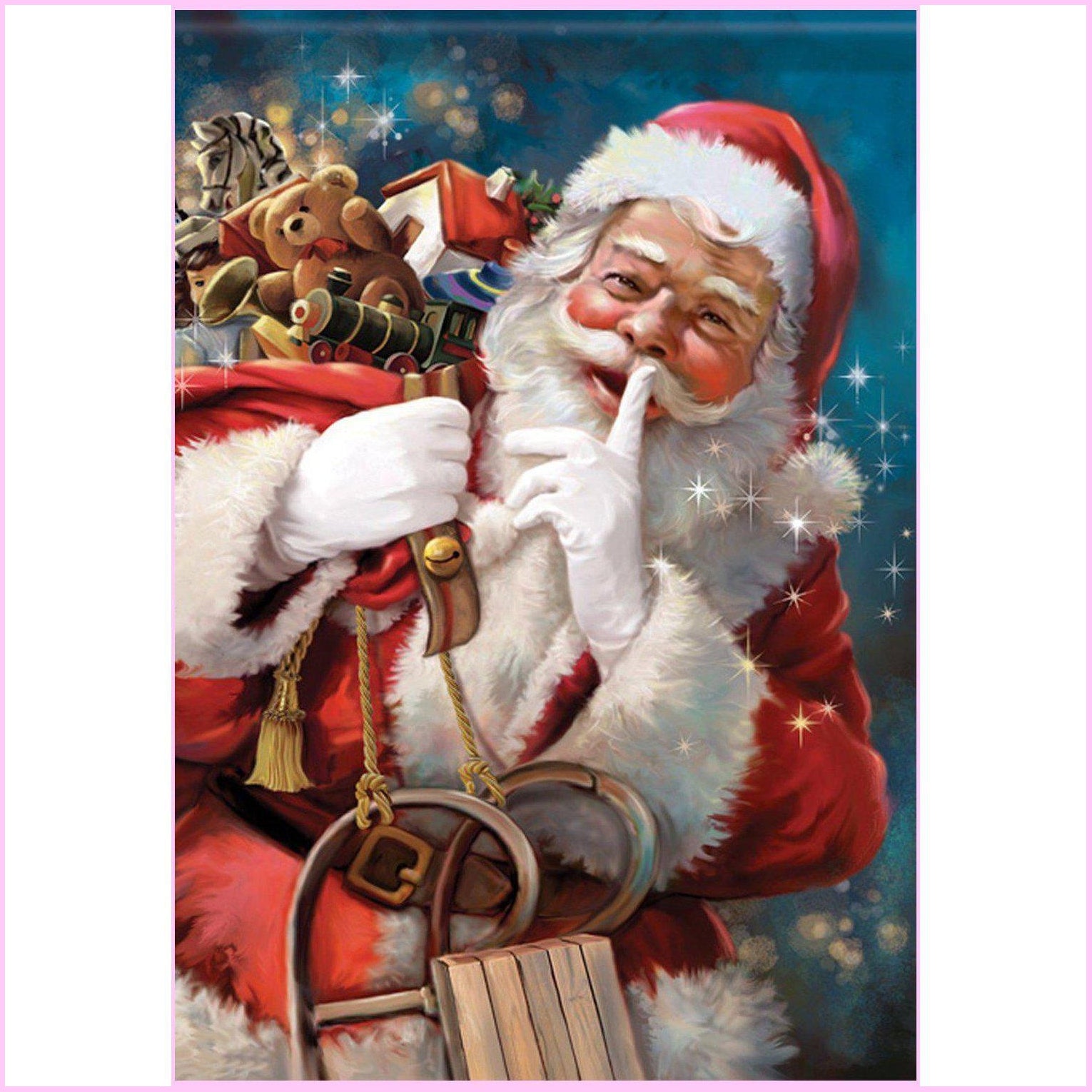 Shh! Santa's Here-Diamond Painting Kit-Heartful Diamonds
