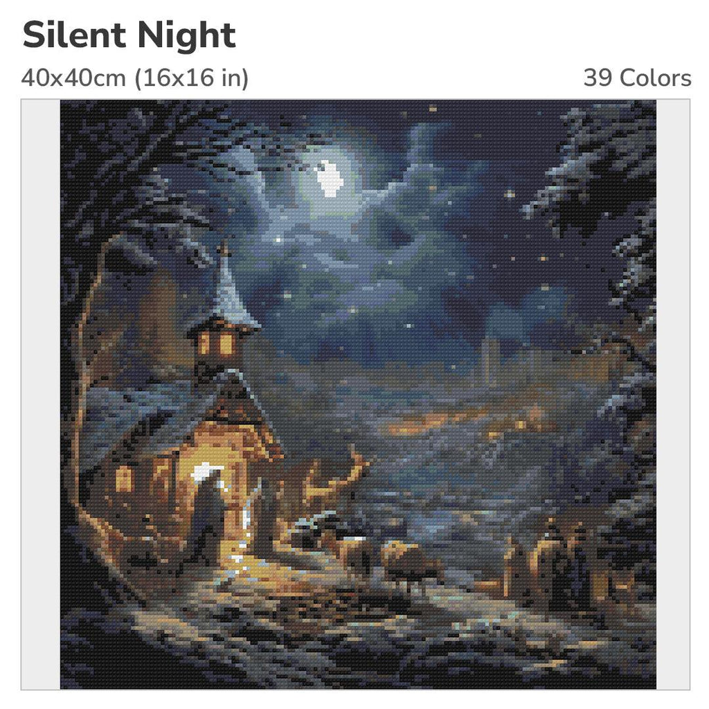 Silent Night Diamond Painting Kit-40x40cm (16x16 in)-Heartful Diamonds