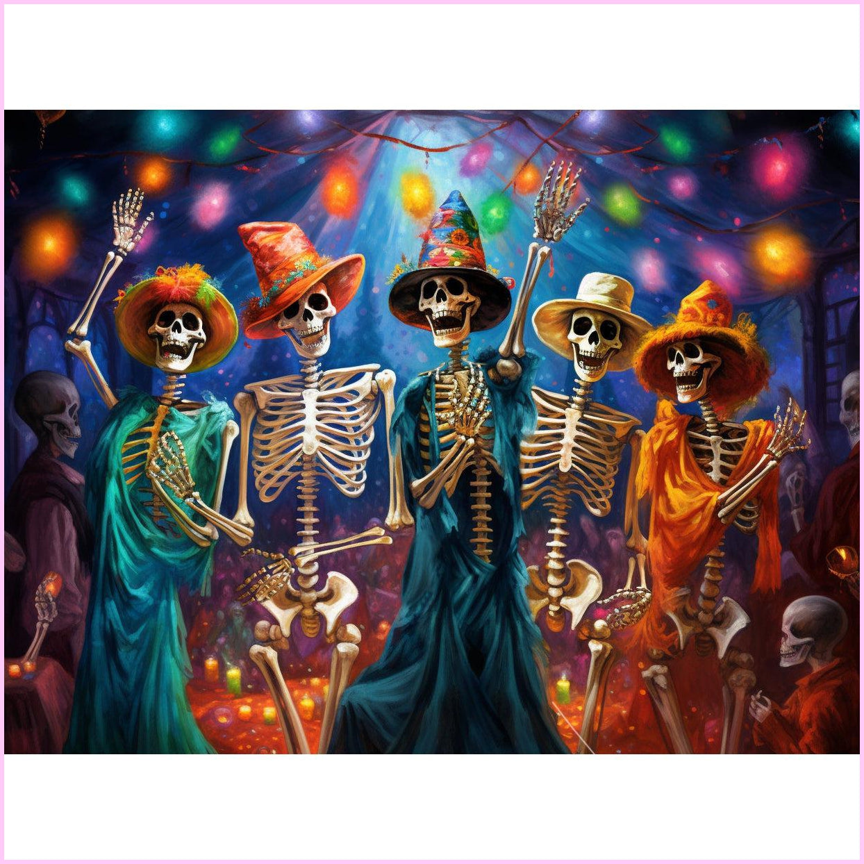 Skelly Party Diamond Painting Kit-60x40cm (24x16 in)-Heartful Diamonds