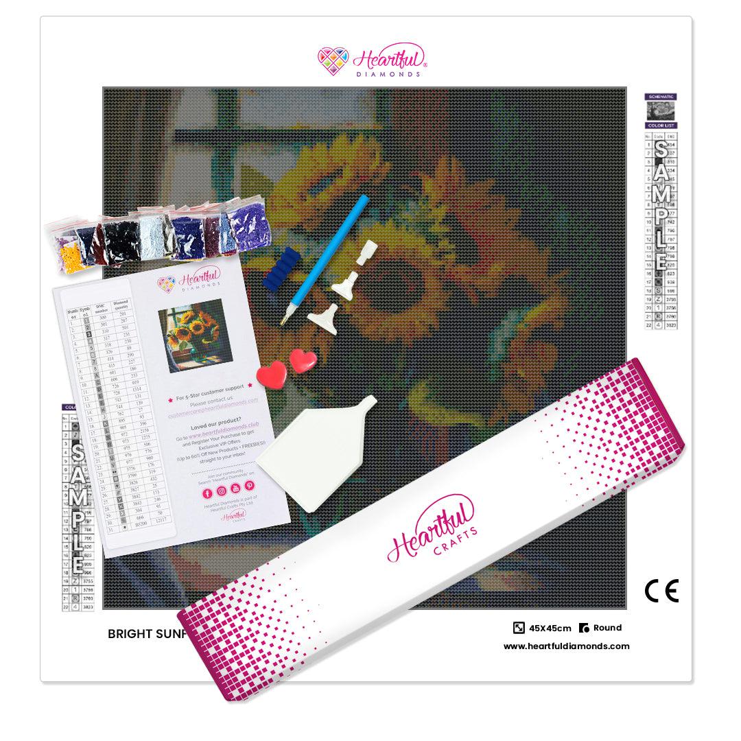 Bright Sunflower Bouquet-Diamond Painting Kit-Heartful Diamonds