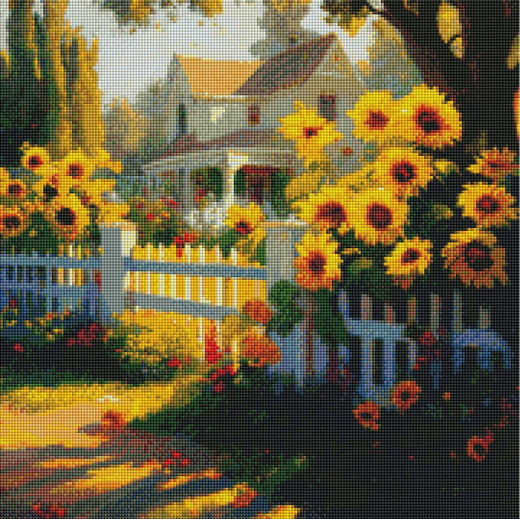 Sun-Kissed Sunflower Garden-Diamond Painting Kit-Heartful Diamonds