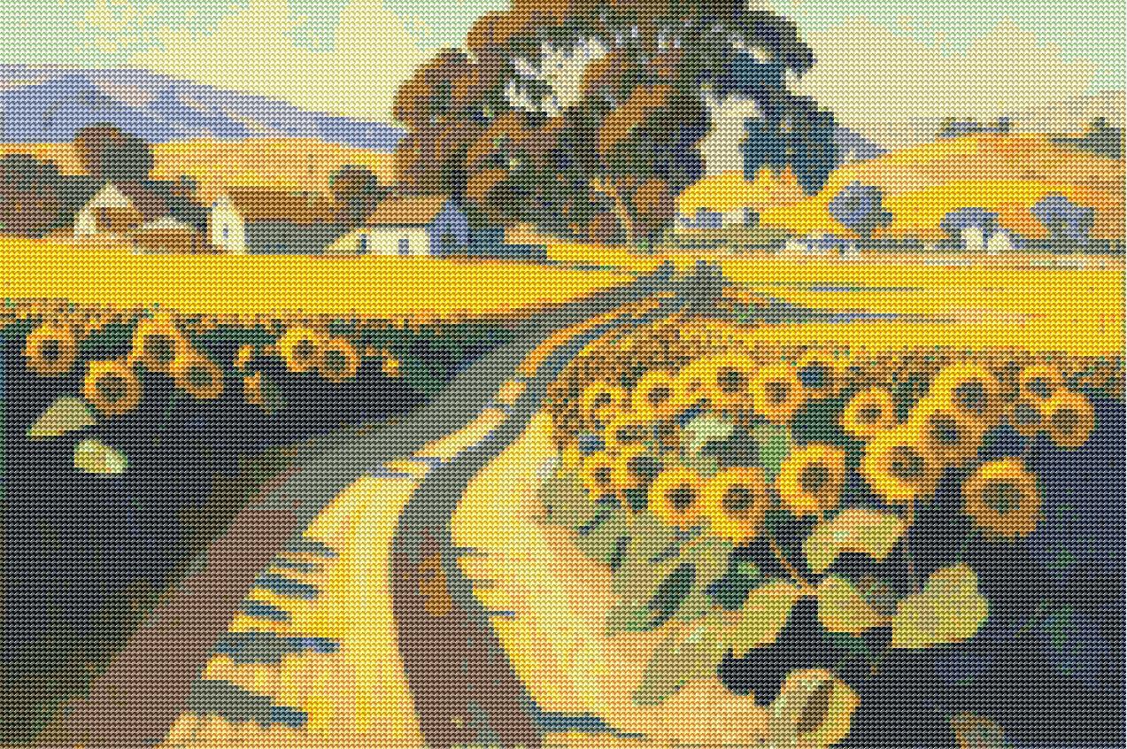 Golden Sunflower Field-Diamond Painting Kit-Heartful Diamonds