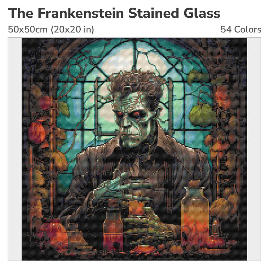 The Frankenstein Stained Glass Diamond Painting Kit-50x50cm (20x20 in)-Heartful Diamonds