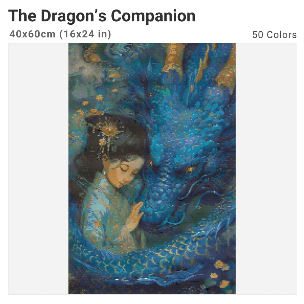 The Dragon's Companion Diamond Painting Kit-40x60cm (16x24 in)-Heartful Diamonds