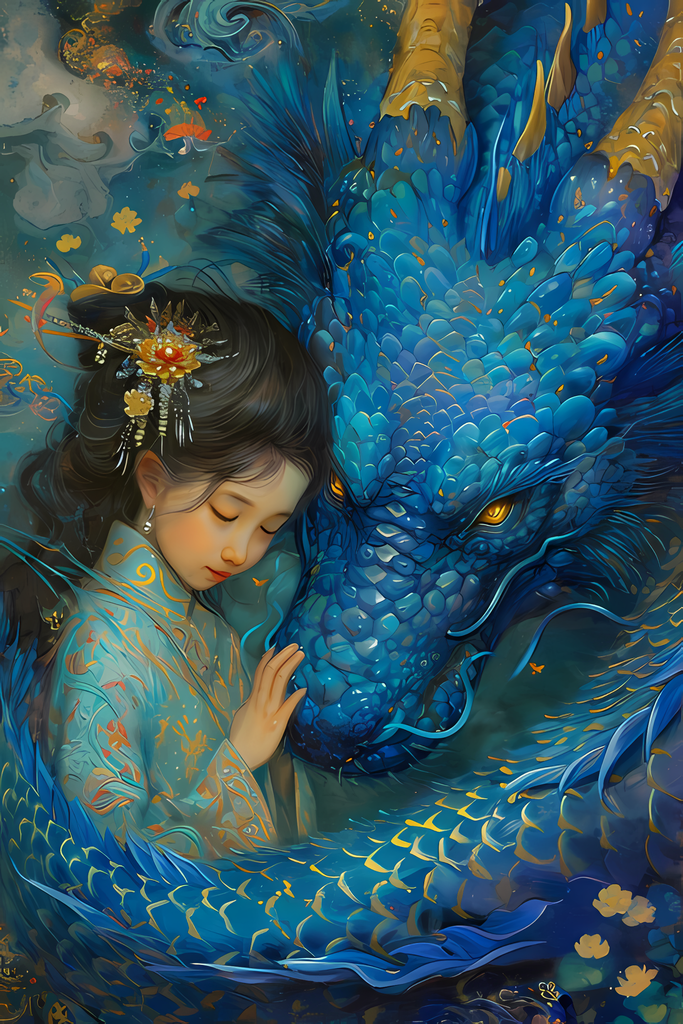 The Dragon's Companion Diamond Painting Kit-40x60cm (16x24 in)-Heartful Diamonds