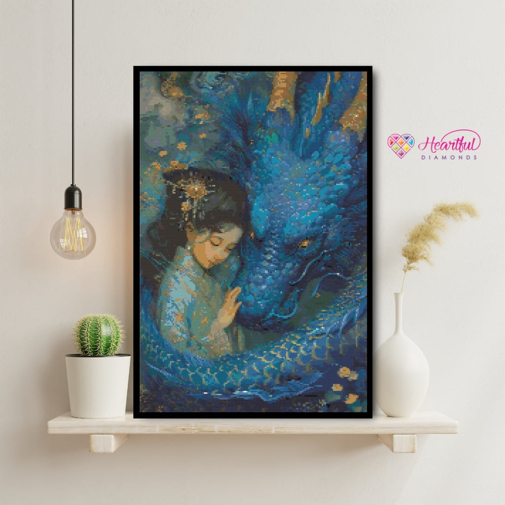 The Dragon's Companion Diamond Painting Kit-40x60cm (16x24 in)-Heartful Diamonds