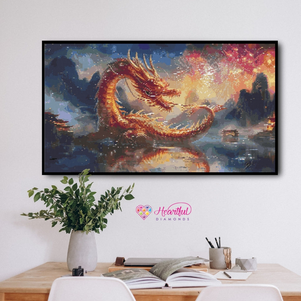 The Dragon's Festival Diamond Painting Kit-70x40cm (28x16 in)-Heartful Diamonds