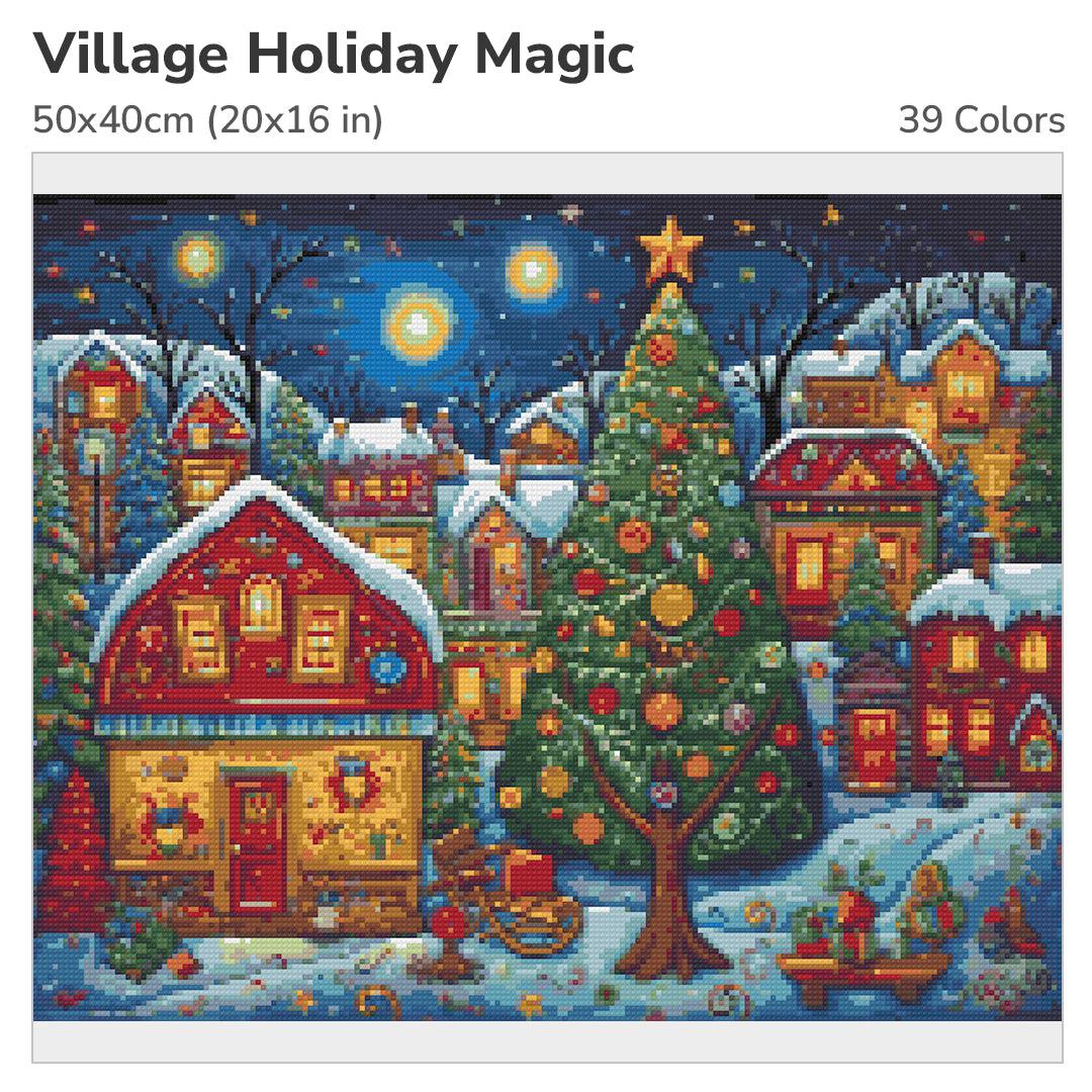 Village Holiday Magic Diamond Painting Kit-50x40cm (20x16 in)-Heartful Diamonds