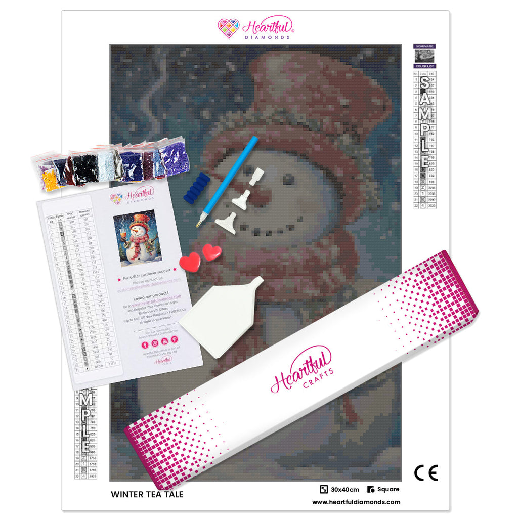 Winter Tea Tale Diamond Painting Kit-30x40cm (12x16 in)-Heartful Diamonds