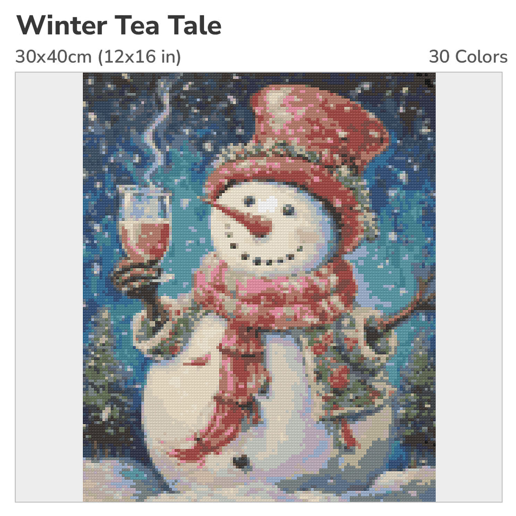 Winter Tea Tale Diamond Painting Kit-30x40cm (12x16 in)-Heartful Diamonds