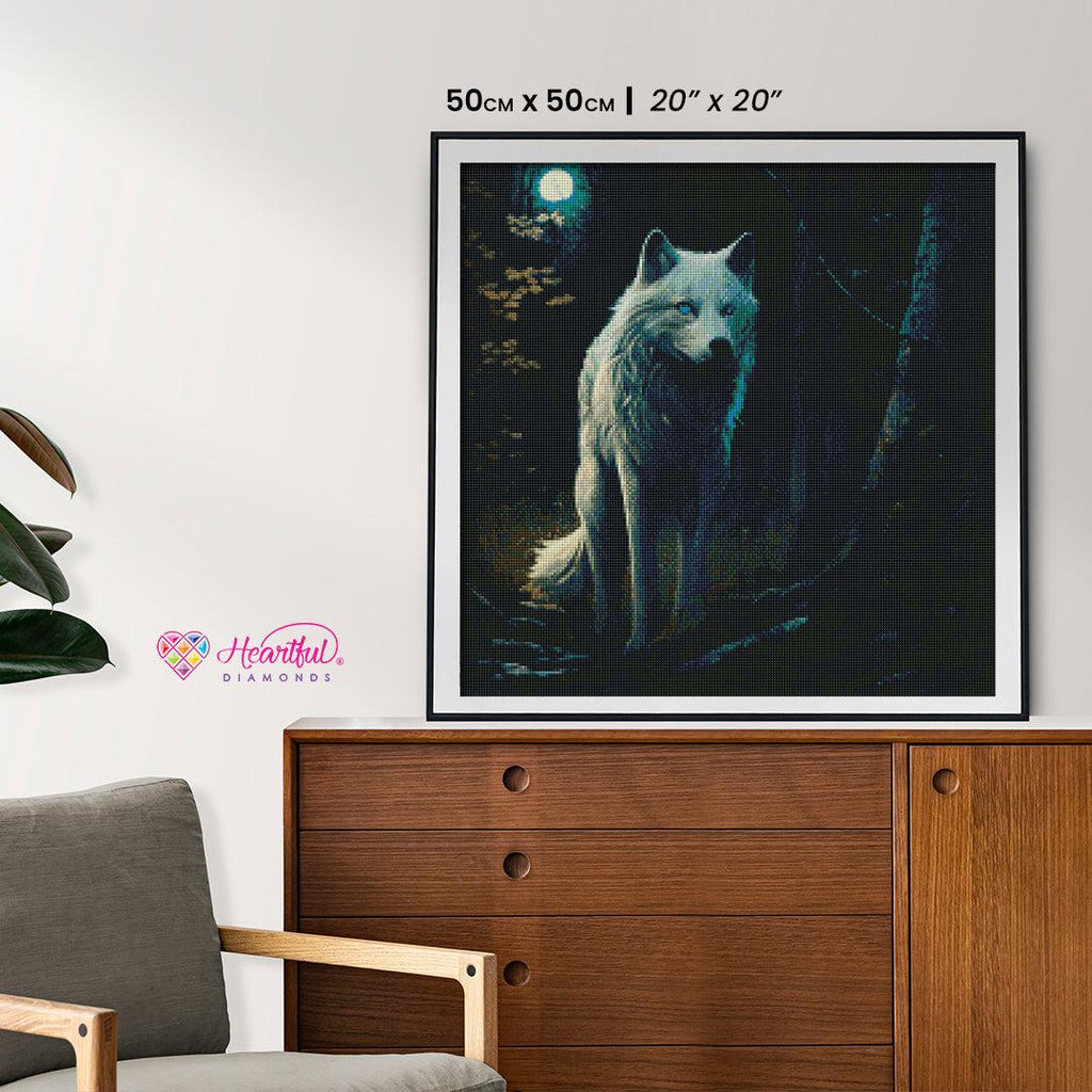 Moonlit Forest Wolf-Diamond Painting Kit-Heartful Diamonds