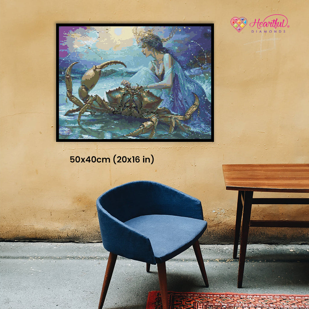 Zodiac - Cancer Diamond Painting Kit-50x40cm (20x16 in)-Heartful Diamonds